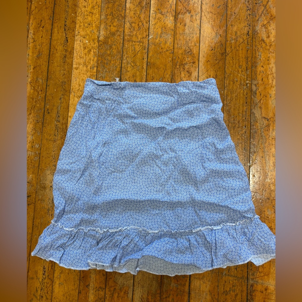 Blue floral brandy skirt
